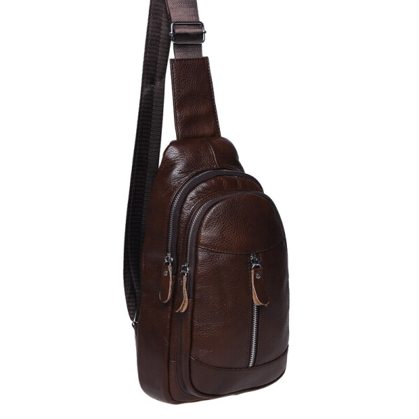 

Мужской кожаный рюкзак на плечо Borsa Leather K1318-brown