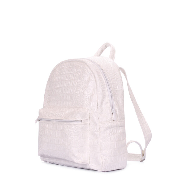 

Рюкзак женский Poolparty XS с тиснением Croco White (P-1480)