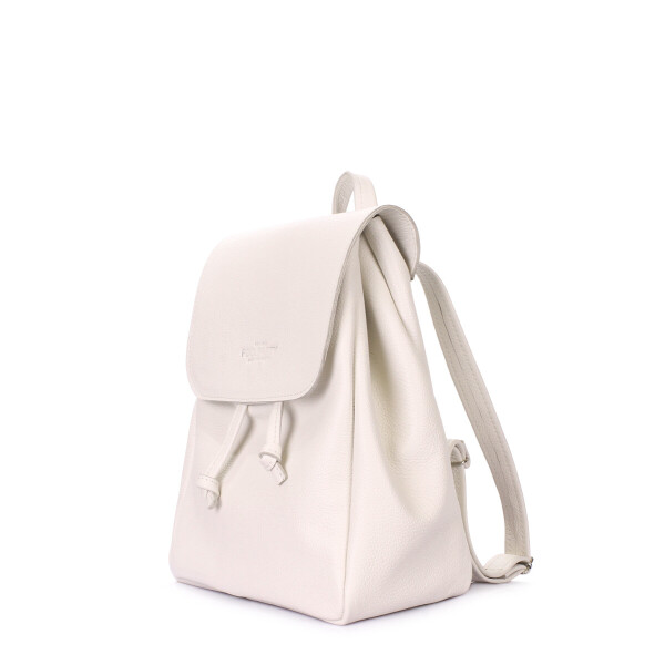

Рюкзак женский кожаный на завязках Poolparty Paris Beige (P-1417)