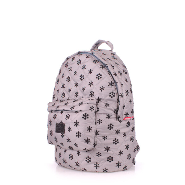 

Рюкзак женский стеганый Poolparty Snowflakes Grey (P-1486)
