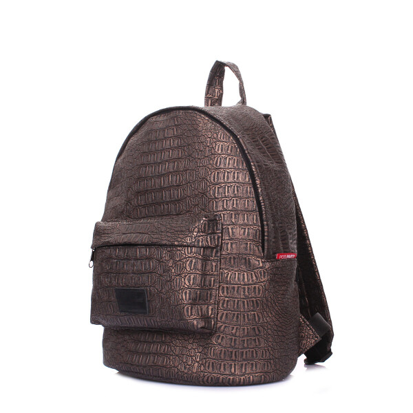 

Рюкзак женский Poolparty с тиснением Croco Bronze (P-1509)