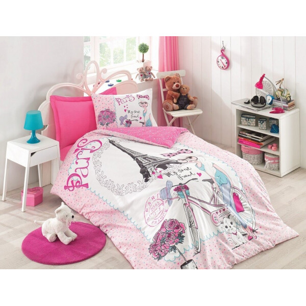 

Детское постельное белье Cotton box. Best Friend Pembe-1,5-спальный подростковый