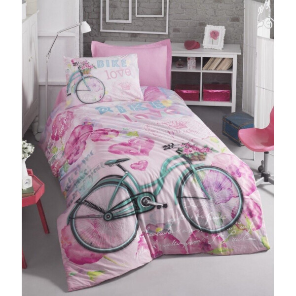 

Детское постельное белье Cotton box. Bike Pembe-1,5-спальный подростковый