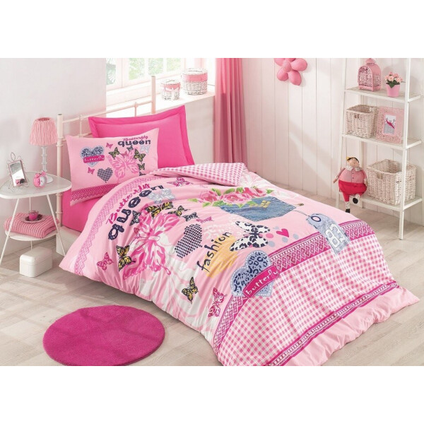 

Детское постельное белье Cotton box. Queen Pembe-1,5-спальный подростковый