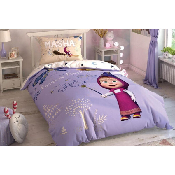 

Подростковое постельное белье TAC. Masha and Bear Magical-1,5-спальный подростковый