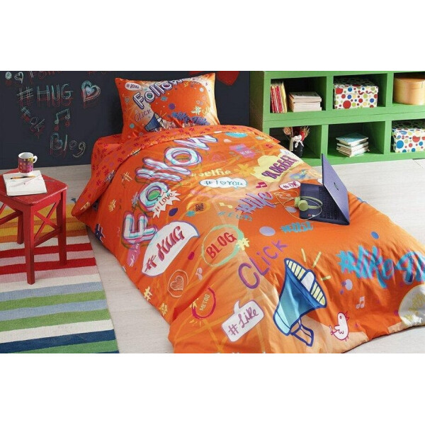 

Подростковое постельное белье TAC. Ranforce Teen Blogger -1,5-спальный подростковый