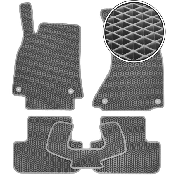 

Коврики в салон Kinetic для Audi A4 '08-15 EVA-полимерные серые (комплект)
