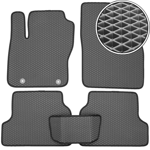 

Коврики в салон Kinetic для Ford Focus II '04-11 EVA-полимерные серые с черной тесьмой (комплект)
