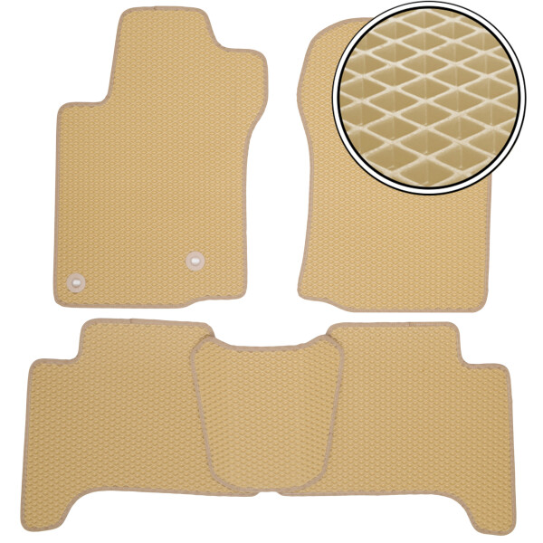 

Коврики в салон Kinetic для Toyota LC Prado 150 '10-13 EVA-полимерные бежевые (комплект)