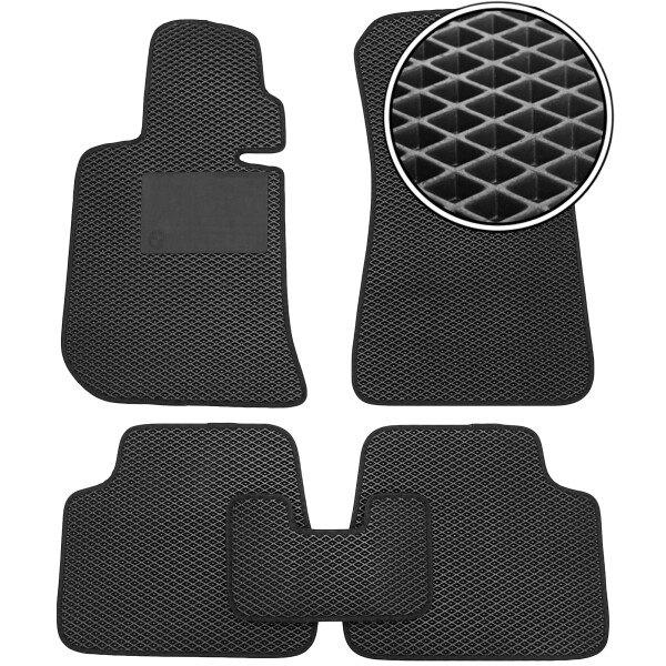 

Коврики в салон Kinetic для BMW 3 E30 '82-91 EVA-полимерные черные с подпятником (комплект)