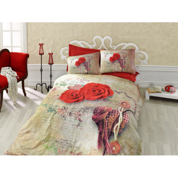 

Постельное белье Cotton box. Floral Seri Greta Kirmizi