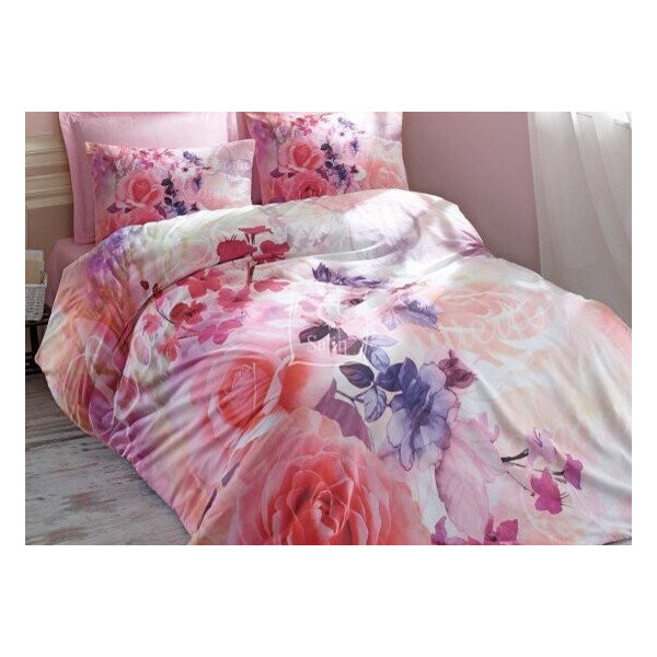 

Постельное белье Cotton box. Floral Seri Roselove Pembe-Евро