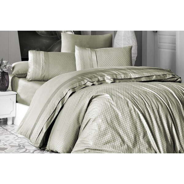 

Постельное белье First Choice. DELUXE Satin SQUARE STYLE YESIL-Евро