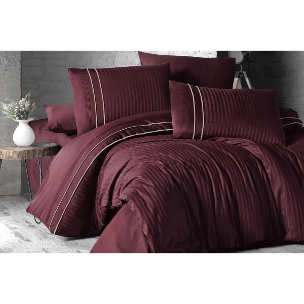 

Постельное белье First Choice. DELUXE Satin STRIPE STYLE BORDO-Евро