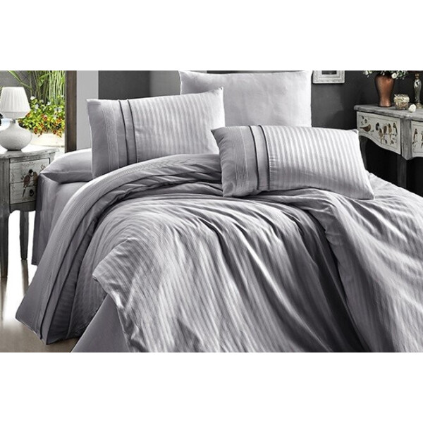 

Постельное белье First Choice. DELUXE Satin STRIPE STYLE GRI-Евро