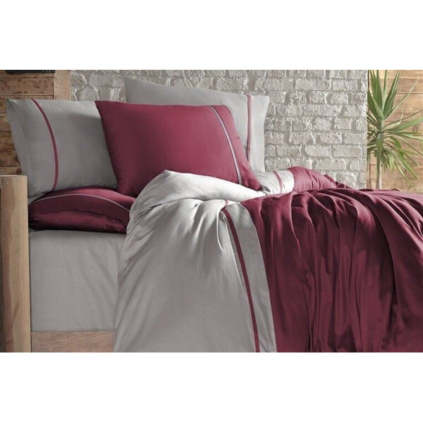 

Постельное белье First Choice. Satin BORDO BEJ-Евро