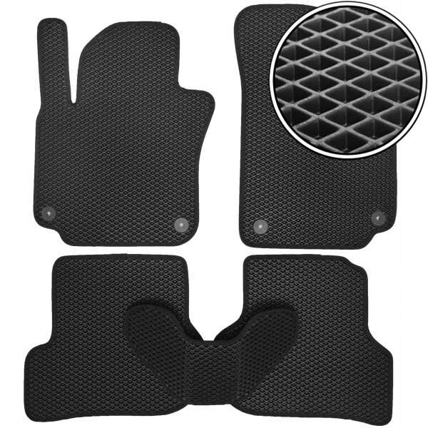 

Коврики в салон Kinetic для Volkswagen Golf Plus V '05-09 EVA-полимерные черные (комплект)