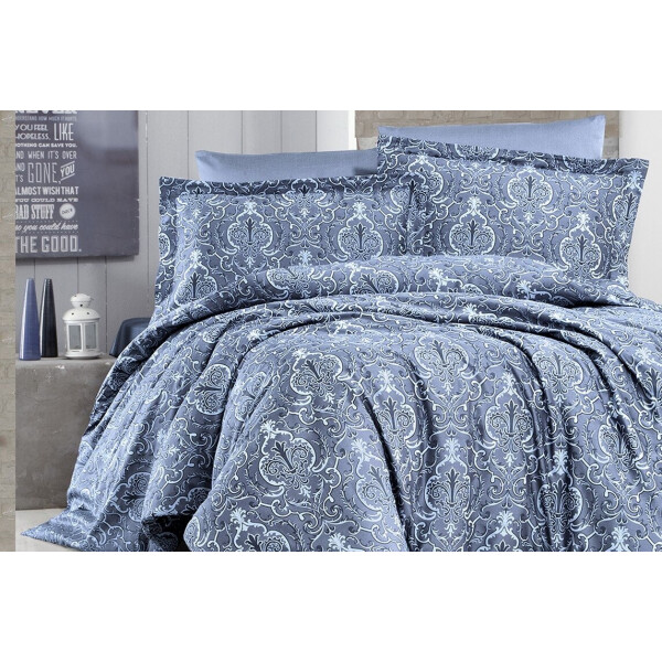 

Постельное белье First Choice. Satin Delmor Indigo-Евро