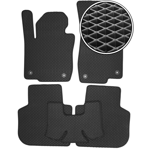 

Коврики в салон Kinetic для Volkswagen Passat USA 2011-2019 EVA-полимерные черные (комплект)