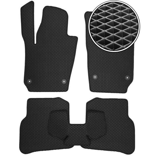 

Коврики в салон Kinetic для Volkswagen Polo '09-17 хетчбек EVA-полимерные черные (комплект)