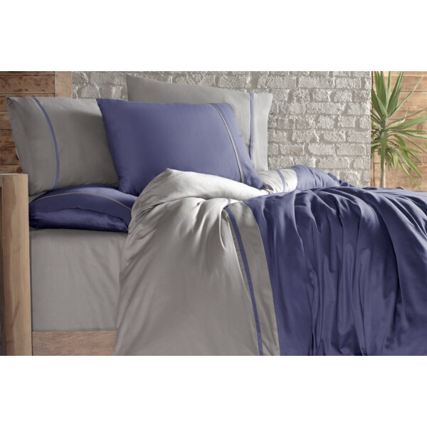

Постельное белье First Choice. Satin Indigo Bej-Евро