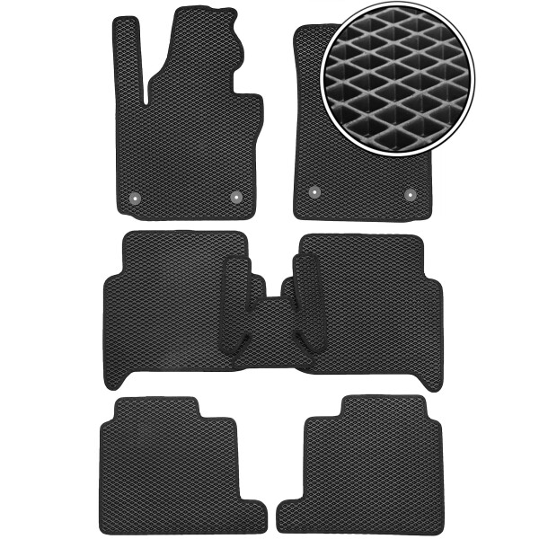 

Коврики в салон Kinetic для Volkswagen Touran '06-10 3 ряда EVA-полимерные черные (комплект)