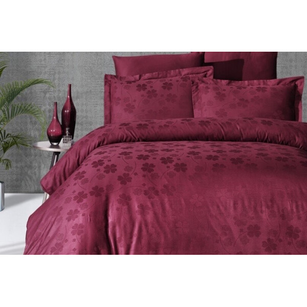 

Постельное белье First Choice. Satin Jaсquard Clover Bordo-Евро