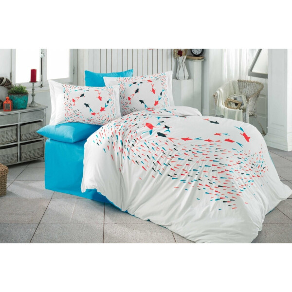 

Постельное белье Hobby Poplin. Delfina бирюзовое-1,5-спальный