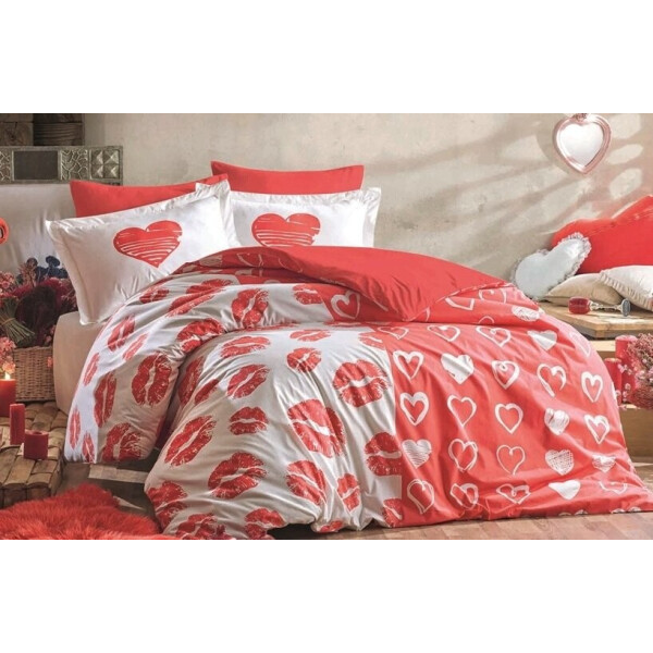 

Постельное белье Hobby Poplin. Love Me красное-Евро