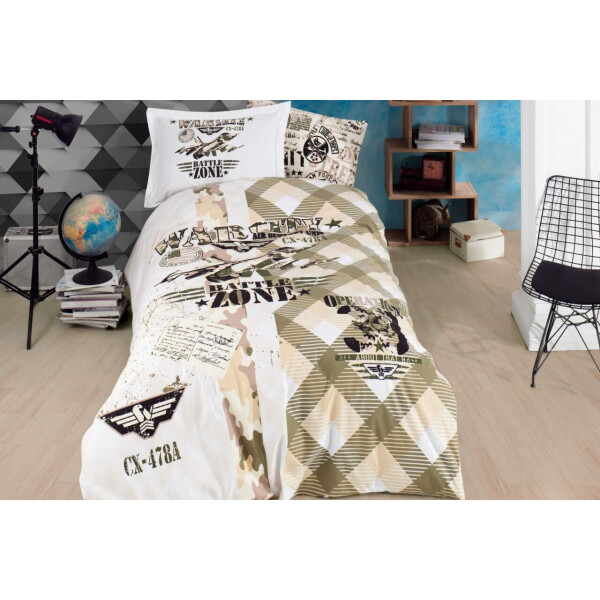 

Постельное белье Hobby Poplin. Sky Force зеленое-1,5-спальный