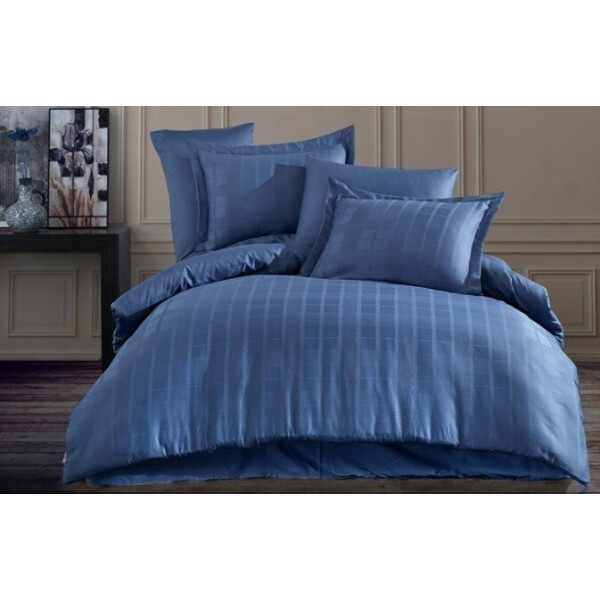 

Постельное белье HOBBY. Exclusive Sateen Diamond Ekose синее-Евро