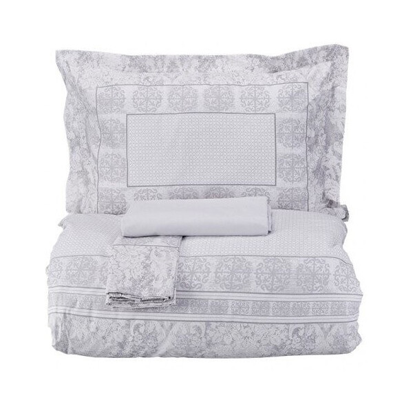 

Постельное белье Karaca Home. Ранфорс Quatre silver-Евро