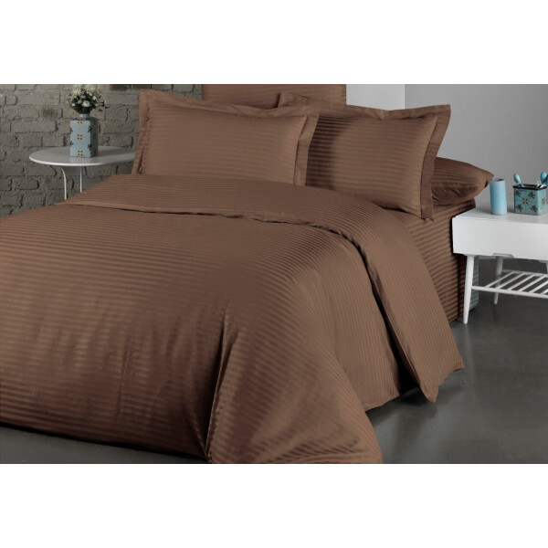 Постельное белье LIGHTHOUSE. Exclusive Sateen STRIPE LUX шоколадное-Евро