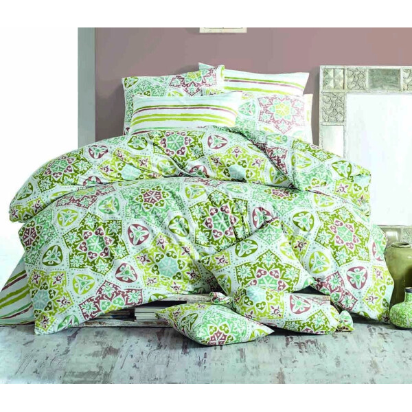 

Постельное белье Majoli. Ornament Green-Евро