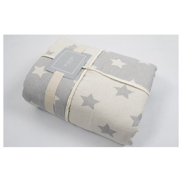 

Плед Barine. Star Patchwork throw grey, микроплюш-130х170