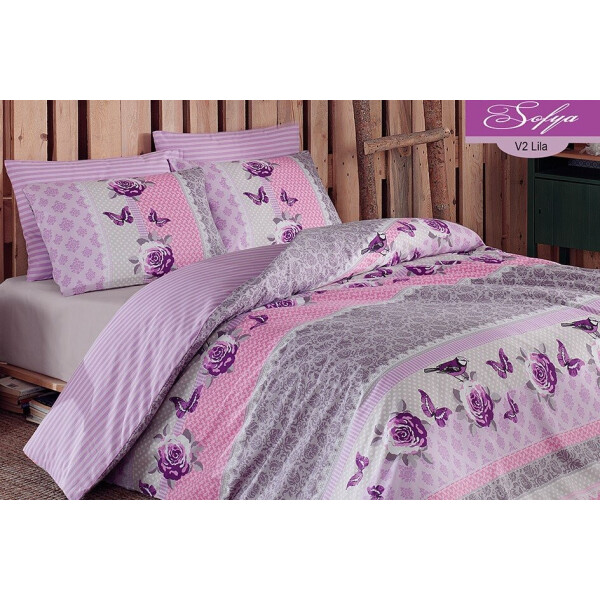 

Постельное белье Majoli. Sofya v2 Lilac-Евро