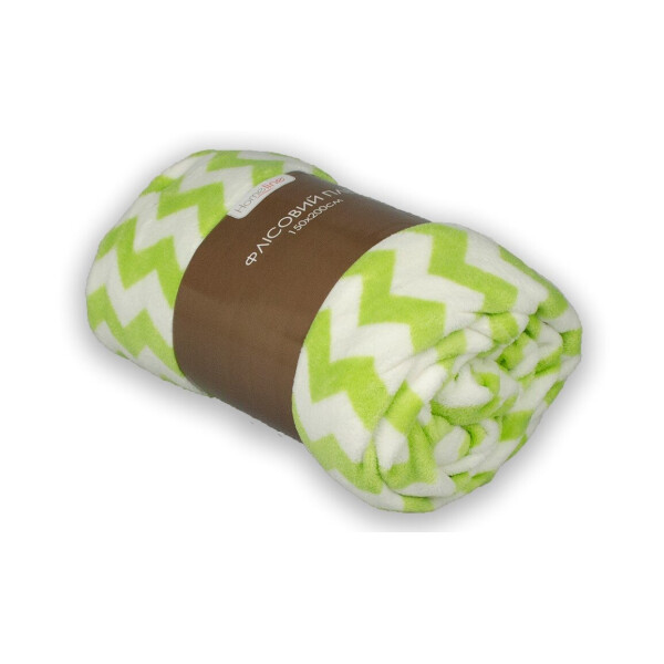 

Плед флисовый Home Line. Коралл зигзаг бело-салатовый-150х200