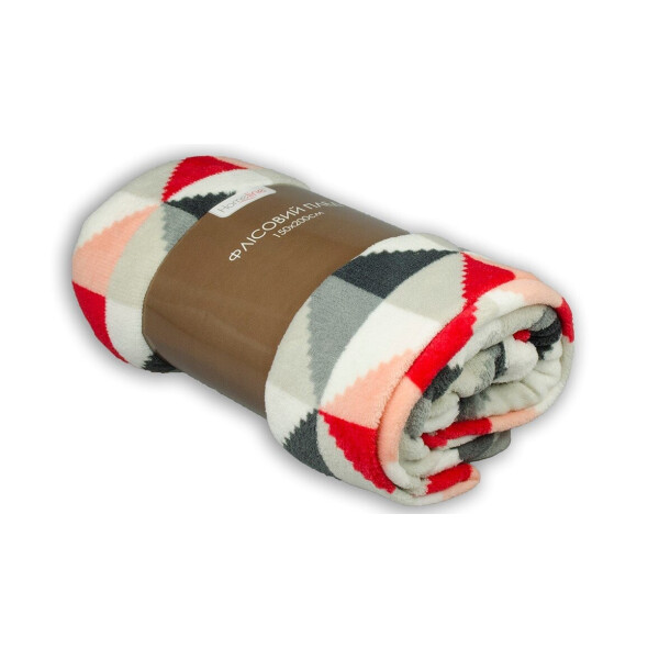 

Плед флисовый Home Line. Коралл Красные ромбы-150х200