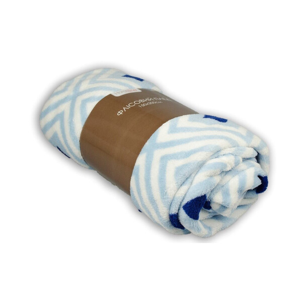 

Плед флисовый Home Line. Коралл ромбы голубые-150х200