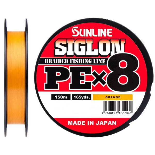 

Шнур Sunline Siglon PE X8 Orange 150m #1.7/0.223mm 30lb/13.0kg