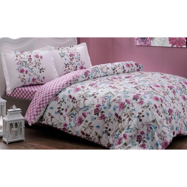 

Постельное белье TAC. Satin Drina Blue (простынь на резинке)-1,5-спальный