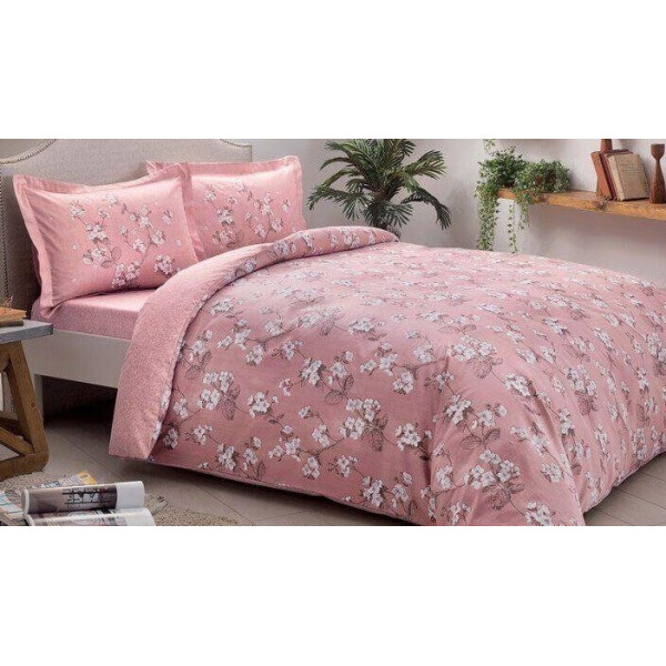 

Постельное белье TAC. Satin Lennie Pink (простынь на резинке)-1,5-спальный
