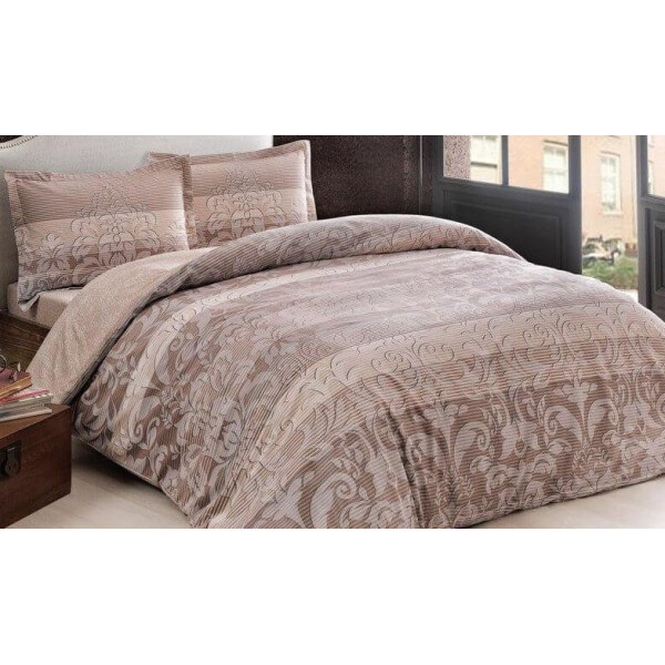 

Постельное белье TAC. Satin Luzon Brown (простынь на резинке)-1,5-спальный