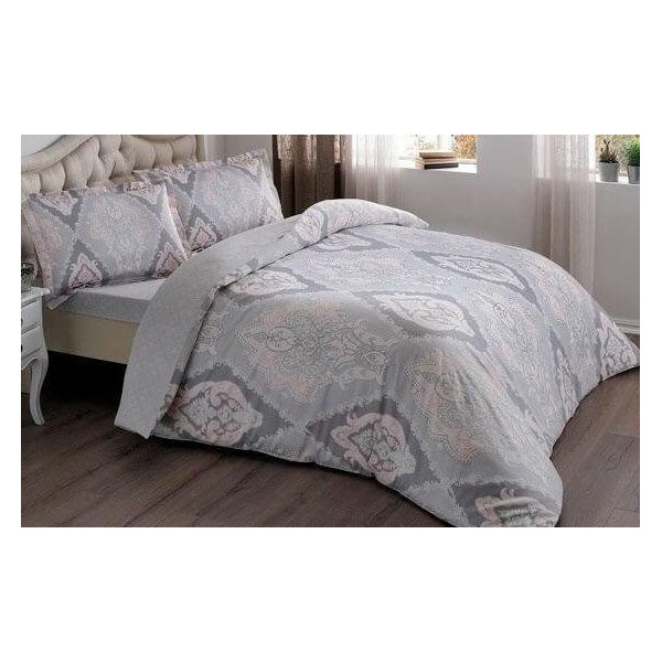 

Постельное белье TAC. Satin Vales Pink (простынь на резинке)-1,5-спальный