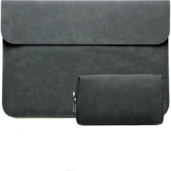 

Чехол-конверт из натуральной замши Taikesen для MacBook Pro 15.4 A1398 Dark Grey (комплект 2в1) (UP9149)