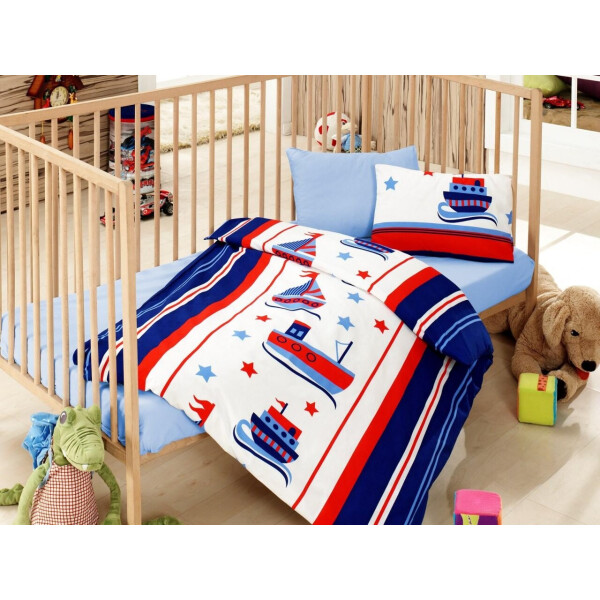 

Постельное белье в детскую кроватку Cotton Box. Denizci Mavi