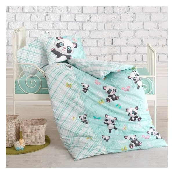 

Постельное белье в детскую кроватку Cotton Box. Panda Mint