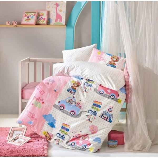 

Постельное белье в детскую кроватку Cotton Box. Sevimli Seyahat Pembe-Детский в кроватку