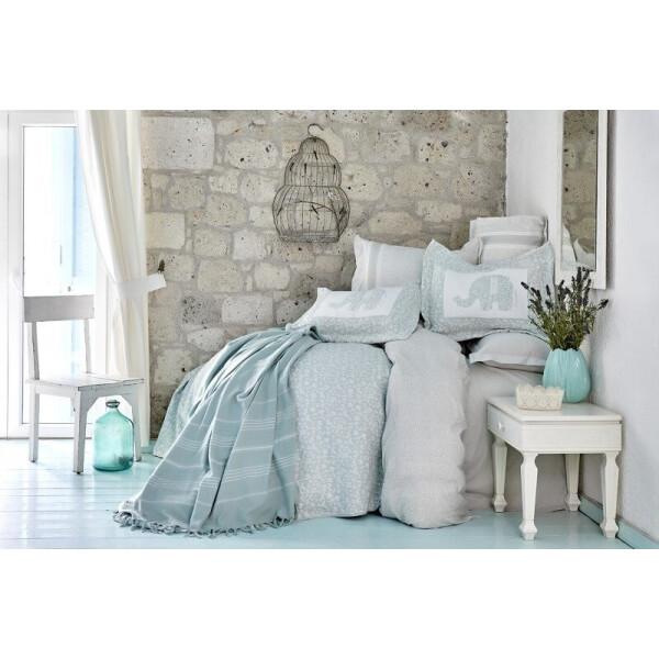 

Постельное белье с покрывалом и пледом Karaca Home. Zilonis su yesil 2019-Евро
