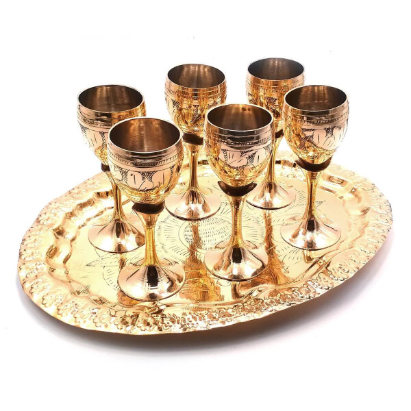 

Рюмки Бронзовые (Н-Р 6 Шт./50Мл.) (H-11,5 См Поднос 30Х21 См) 28266